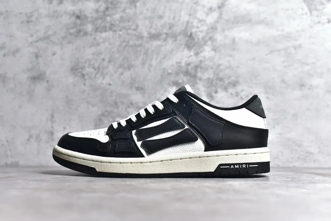 Amiri Skel-Top Low Black White Platform Dad Shoes — Photo 4