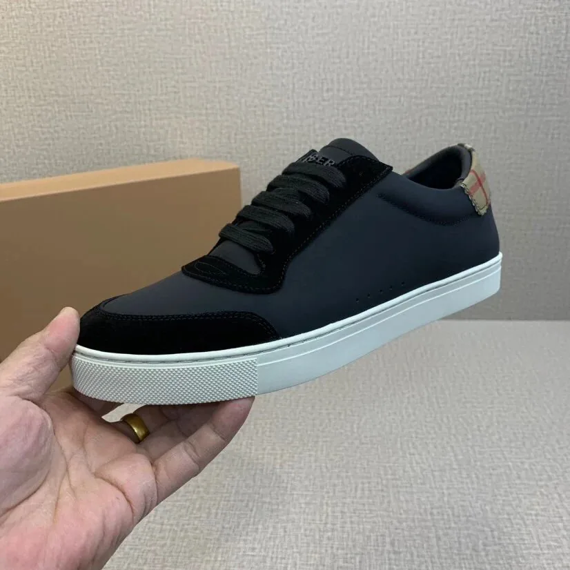 Burberry White Plain Leather Sneakers — QC