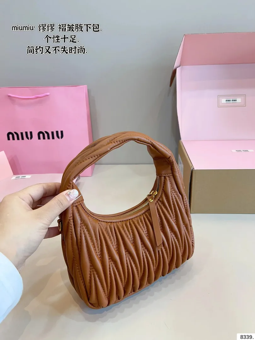 Miu Miu Ruched Leather Underarm Bag — QC