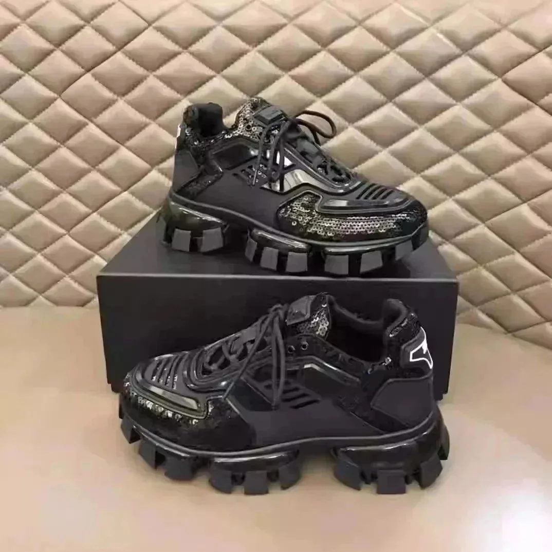 Prada Cloudbust Thunder Black Court Sneakers
