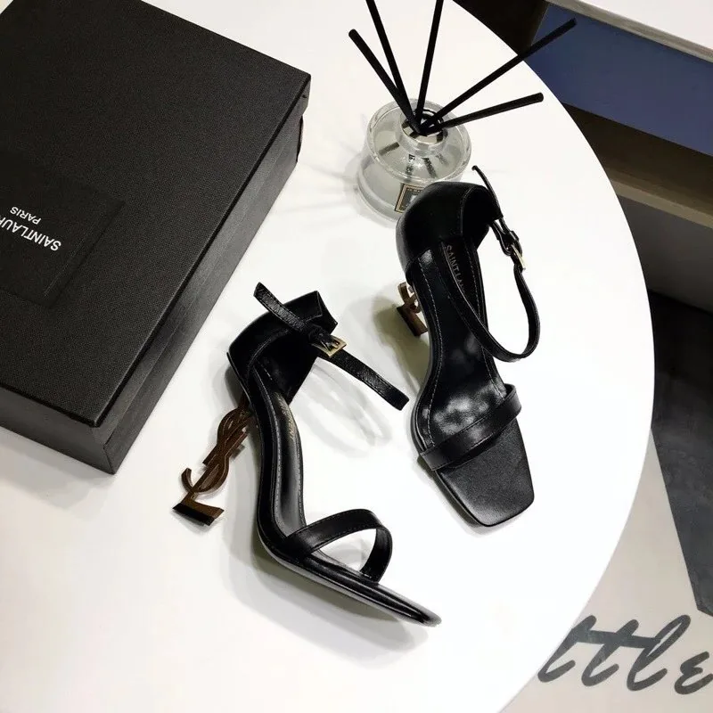 Saint Laurent Opyum Black White High Heels