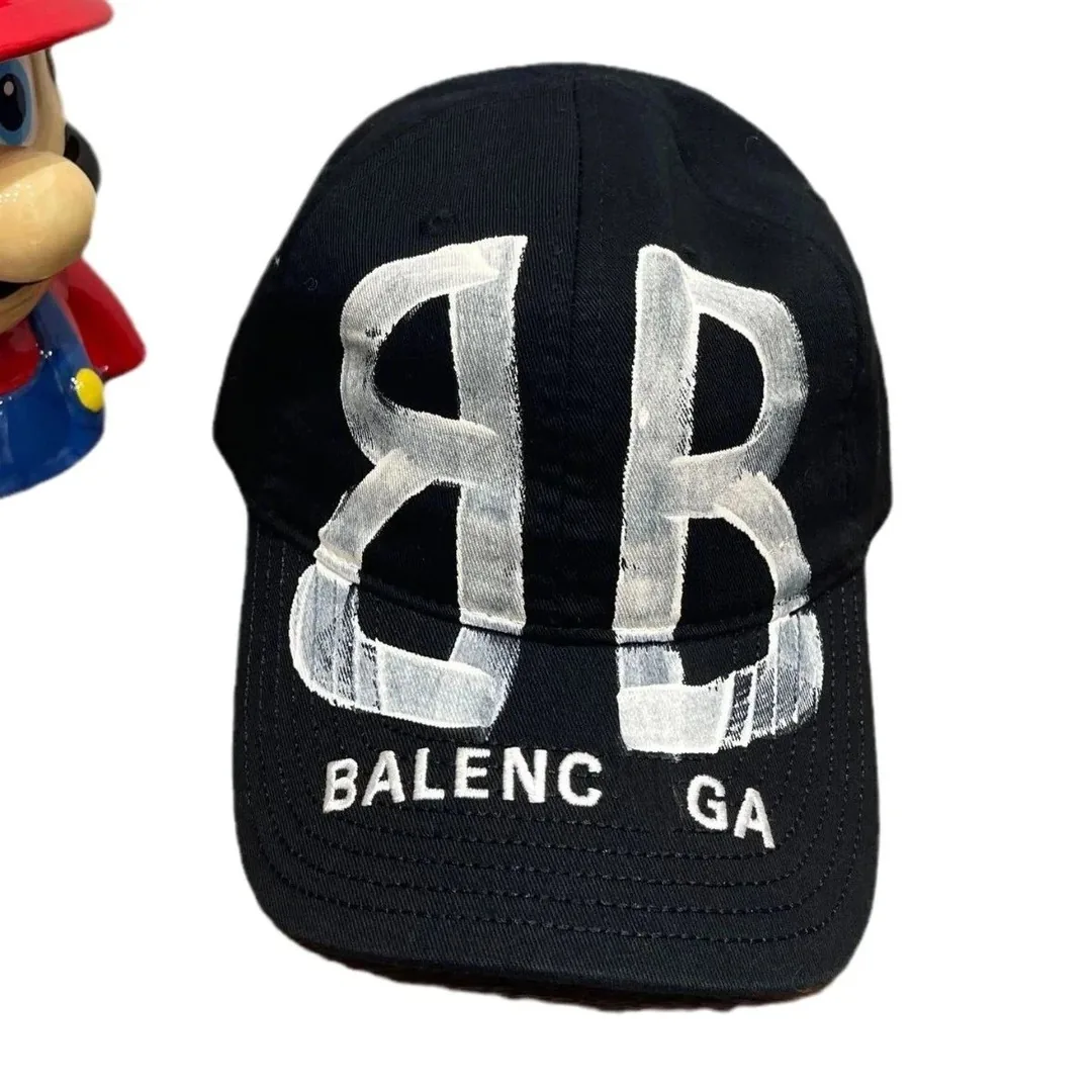 Balenciaga Grey Distressed Print Cap — Photo 5