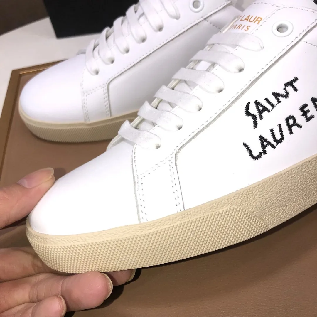 Saint Laurent White Logo Sneakers — Photo 13