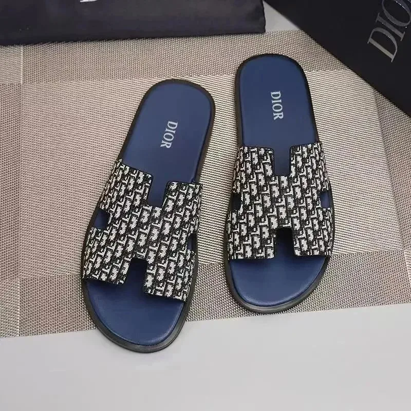 Dior Oblique Strap Slide Sandals — Photo 12