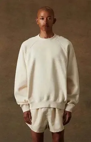 Essentials Black Flocked Crewneck Sweatshirt — Photo 9