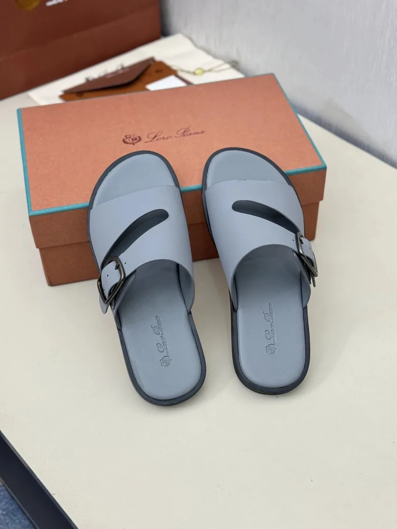 Leather Slide Sandals — photo 4