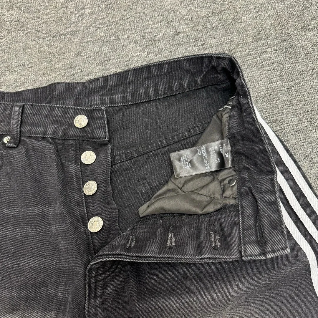 Washed Heavyweight Striped Jeans — Photo 14