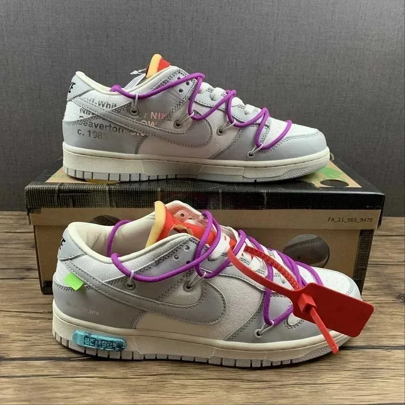 Nike Dunk Low Off-White The 50 Lace-Up Sneakers — QC