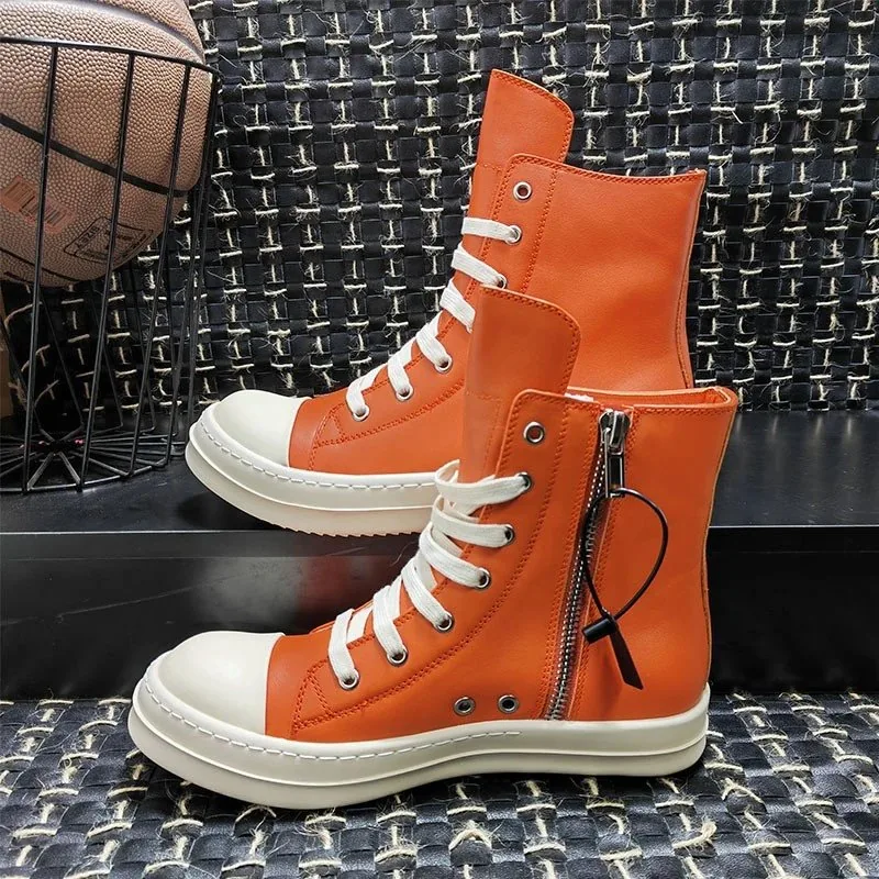 Rick Owens DRKSHDW Ramones High Black White Sneakers — QC