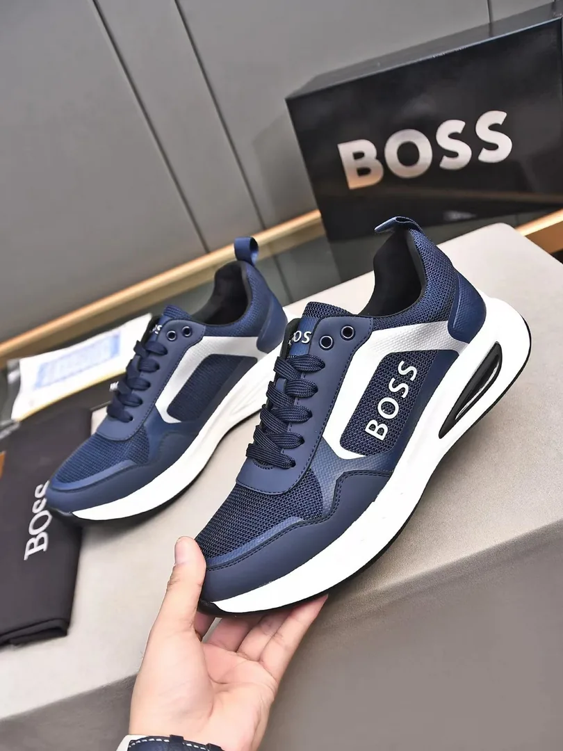 Boss Navy Suede BS Low-Tops — photo 10