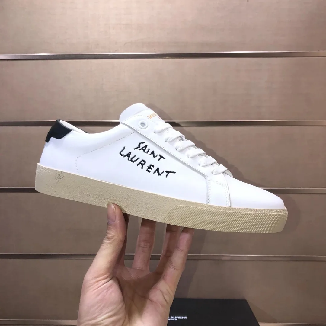 Saint Laurent White Logo Sneakers