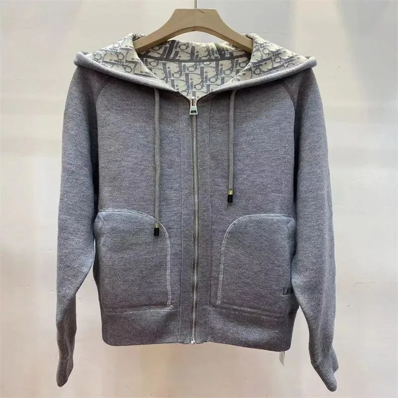 Reversible Hooded Zip Cardigan — Photo 5