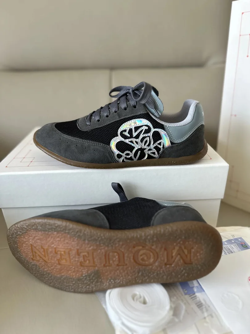 Alexander McQueen Grey Knit Athletic Sneakers