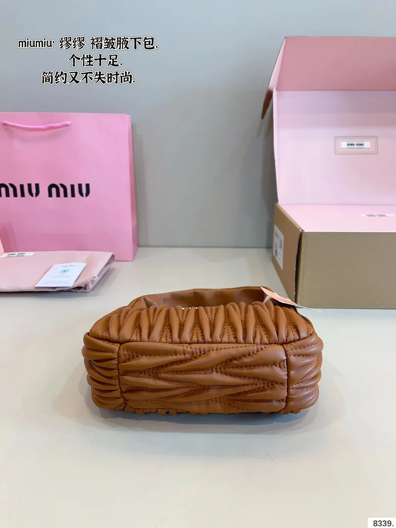 Miu Miu Ruched Leather Underarm Bag — QC