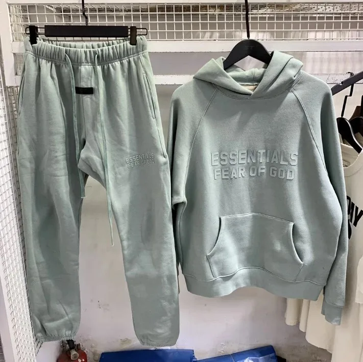 Essentials Silicone Letter Fleece Hoodie Set — Photo 3