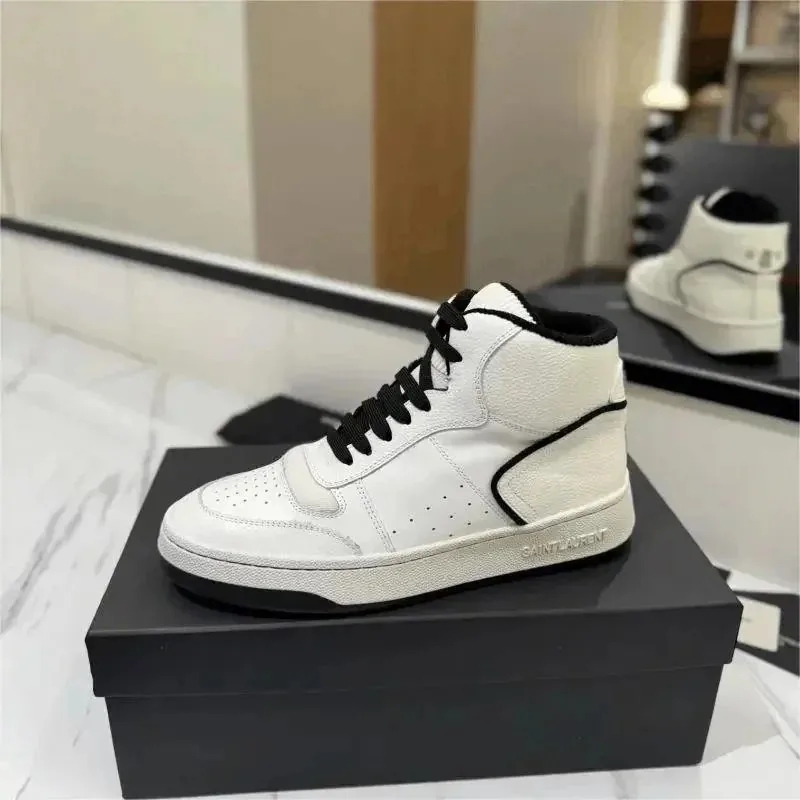 Saint Laurent White Lace-Up Runners