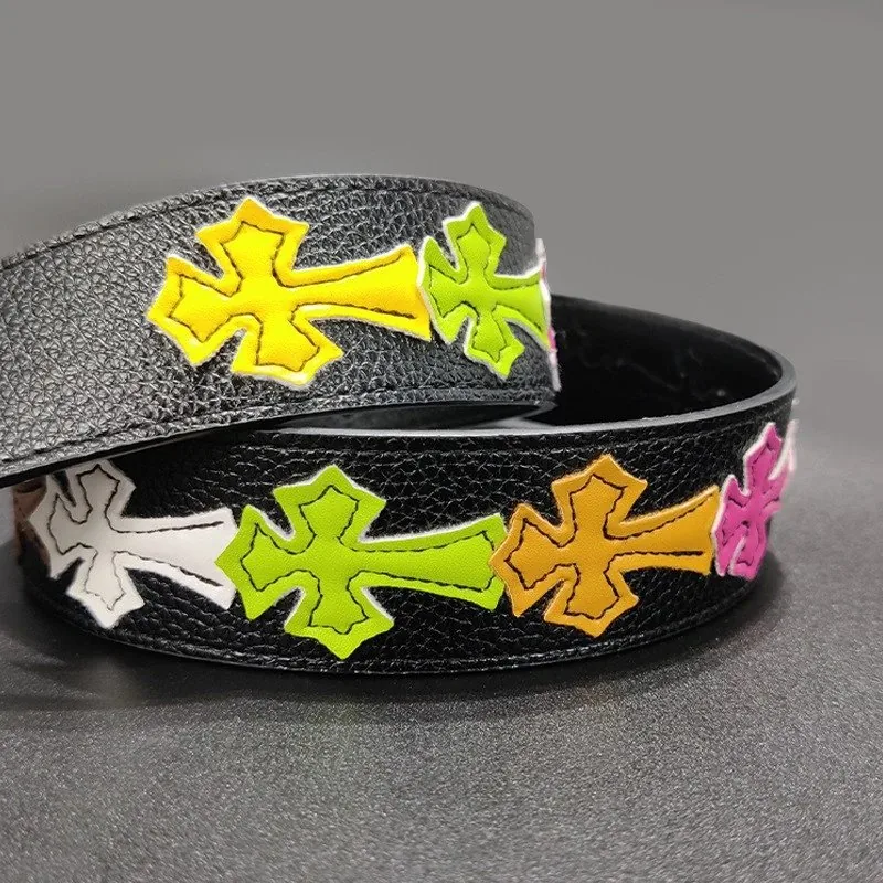 Leather Cross Floral Couple Belt — Photo 12