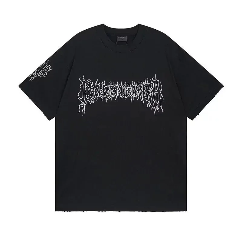 Balenciaga Logo Print Washed T-Shirt — Photo 14