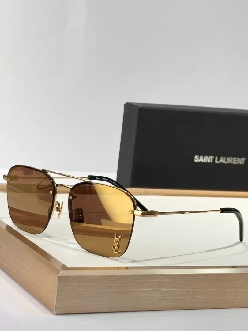 Saint Laurent YSL Logo Metal Sunglasses — QC