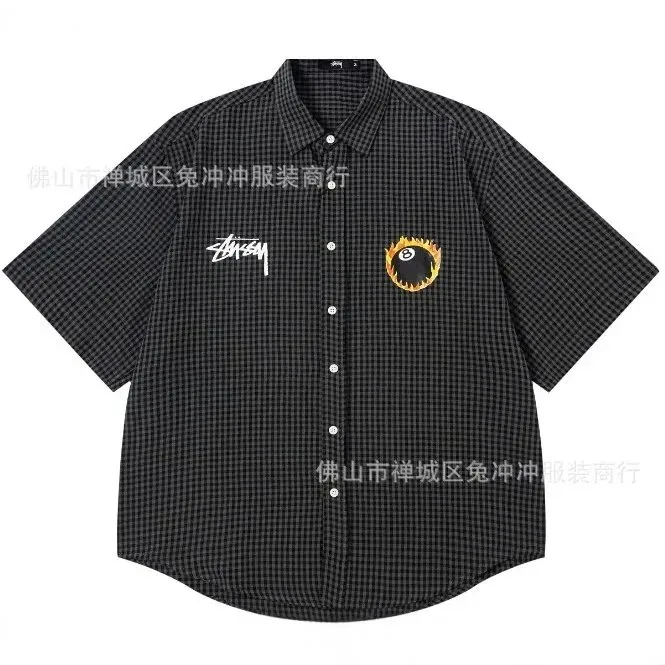 Flame Eight Ball Print Polo Shirt — QC