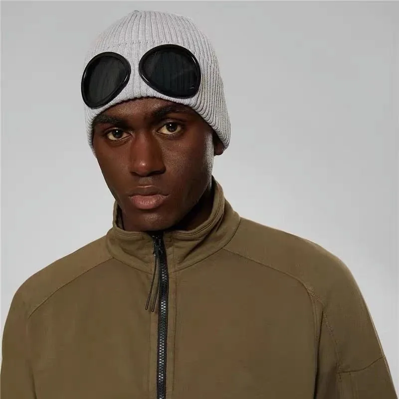 CP Company Ribbed Knit Goggle Beanie