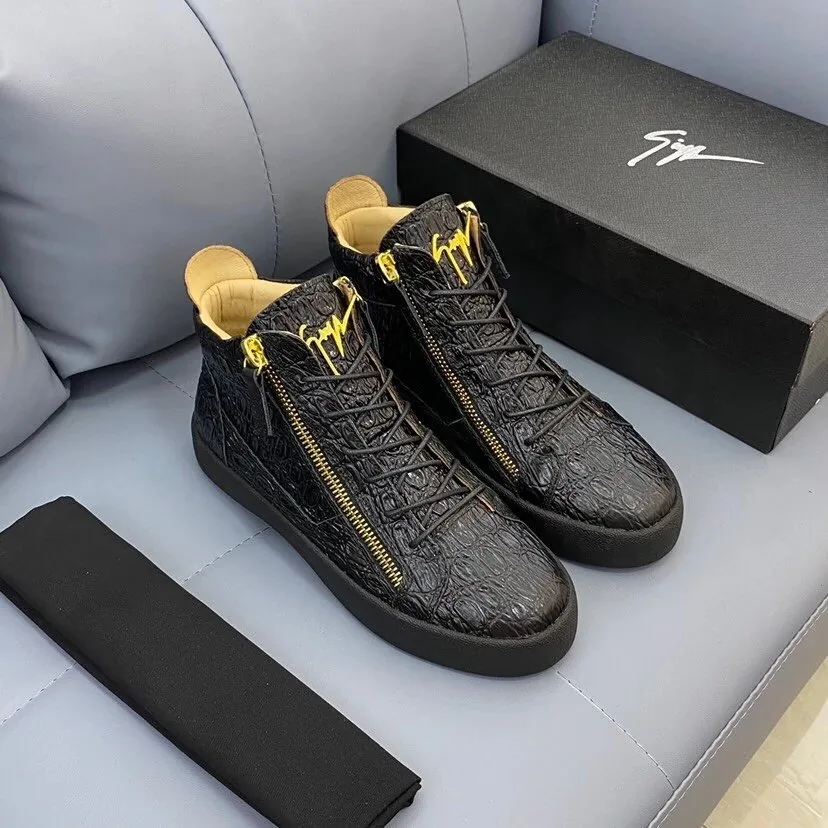 Giuseppe Zanotti Kriss High-Top Cream Sneakers — Photo 2