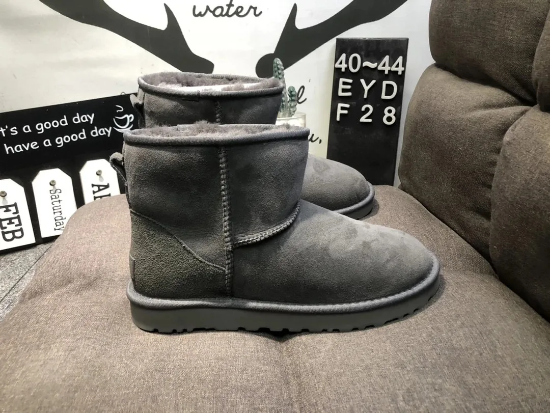 UGG Classic Ultra Mini Yellow Black Shearling Snow Boots — Photo 9