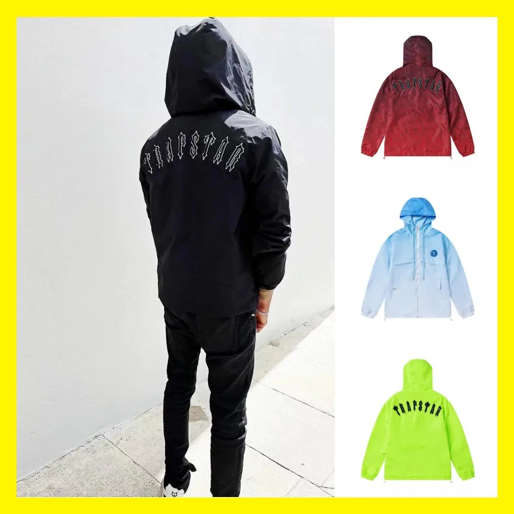 Blue Gradient Embroidered Windbreaker