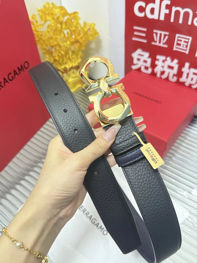 Steel Buckle Cowhide Leather Belt — QC