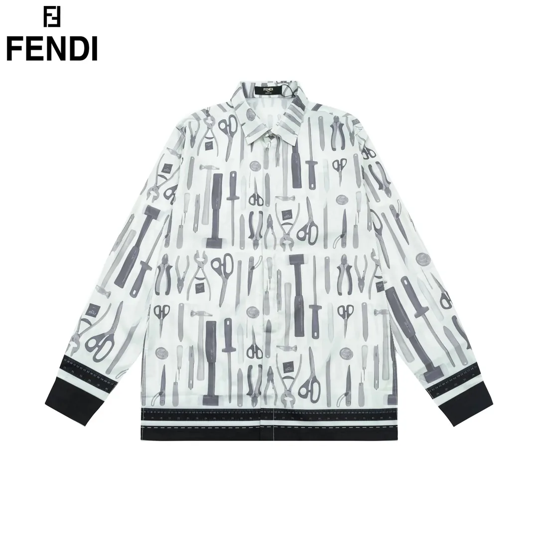 Fendi FF Monogram Short Sleeve Shirt — Photo 14