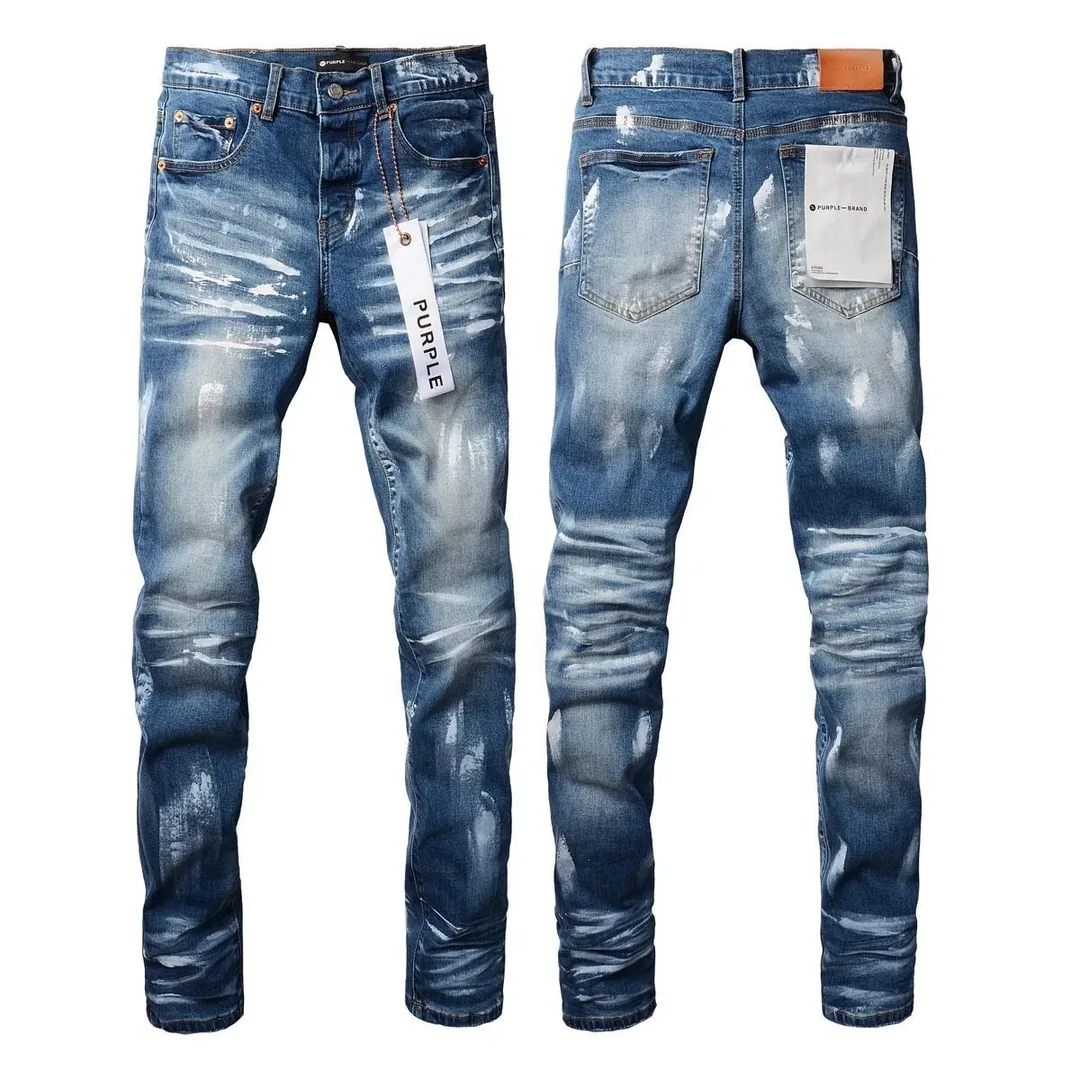 Purple Distressed Ripped Slim Jeans — photo 9