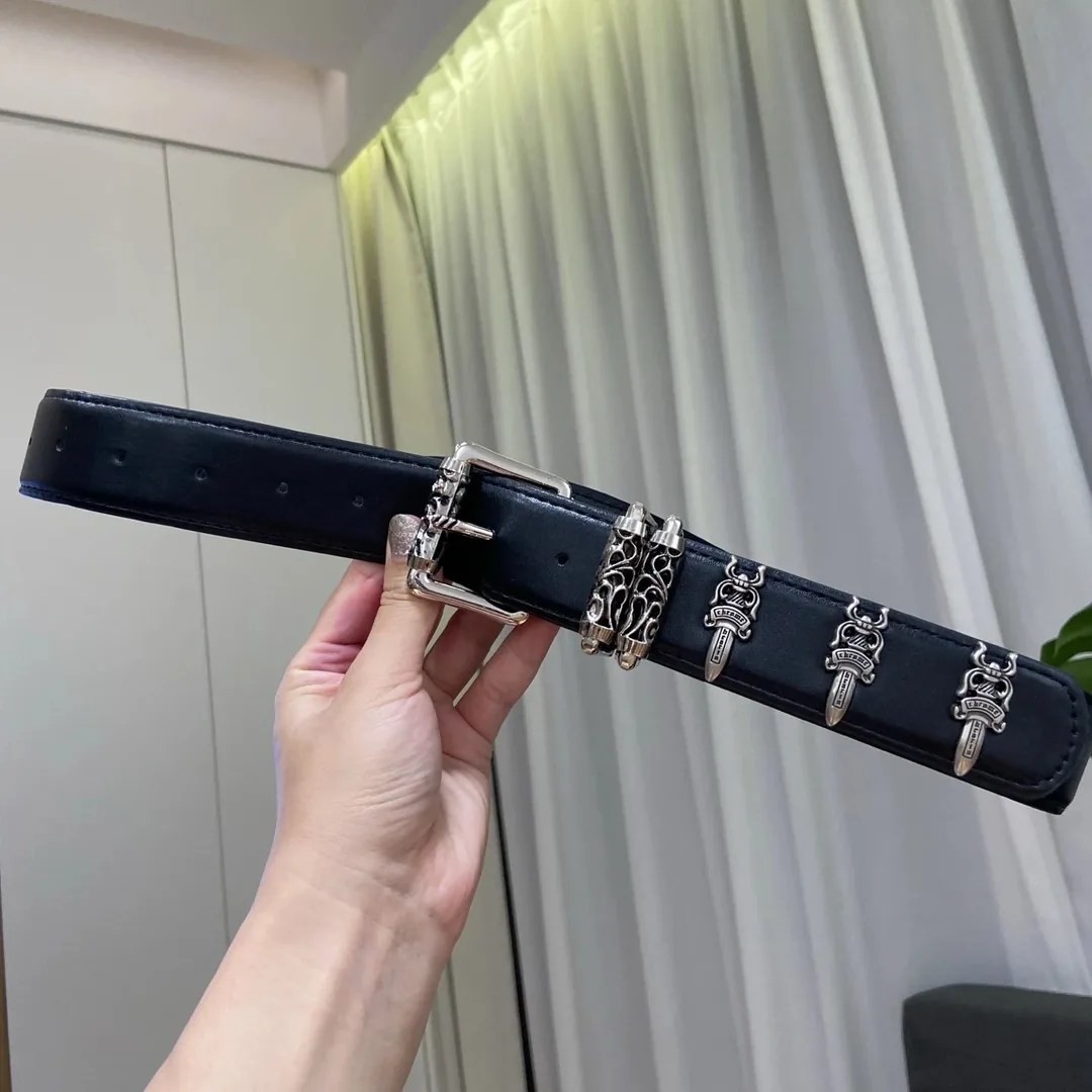 Chrome Hearts Black Leather Belt — photo 12