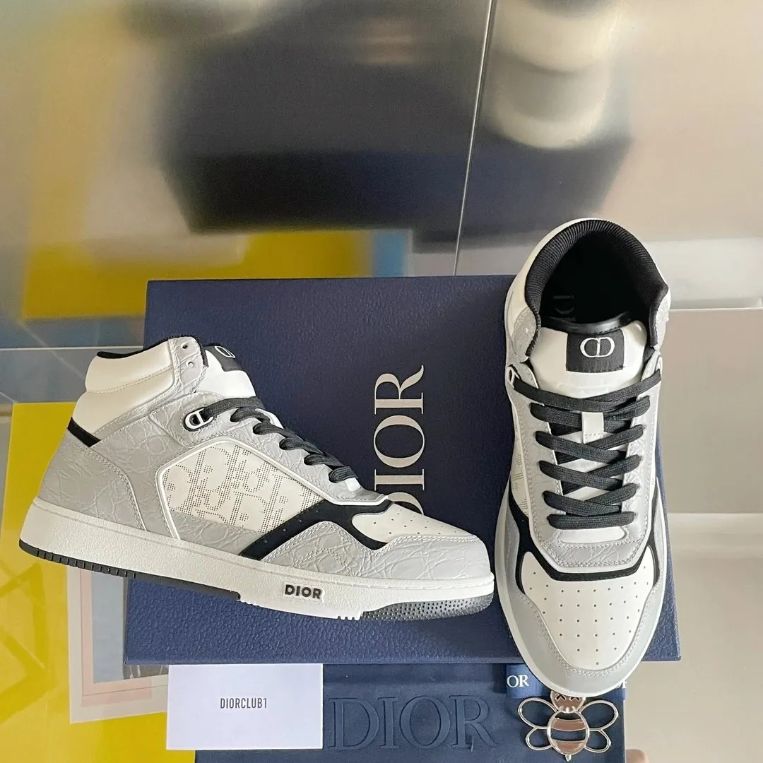 Dior B27 Grey White Mid-High Sneakers — photo 6