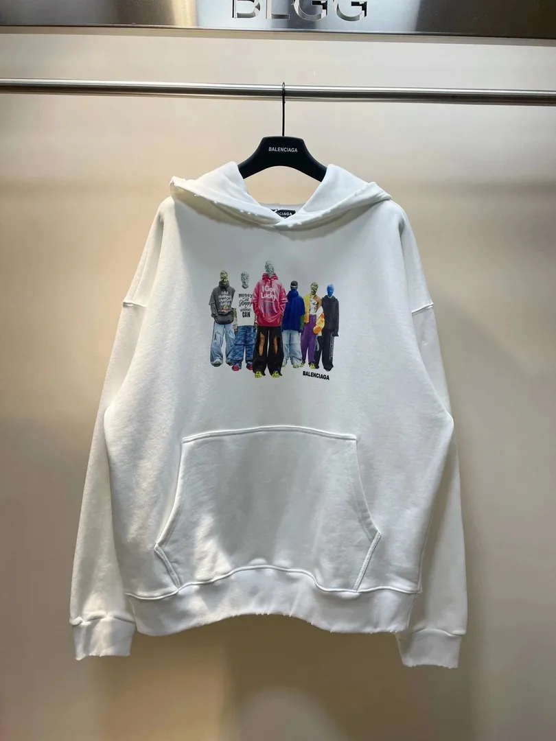 Balenciaga Baby Yoda Print White Hoodie — Photo 9