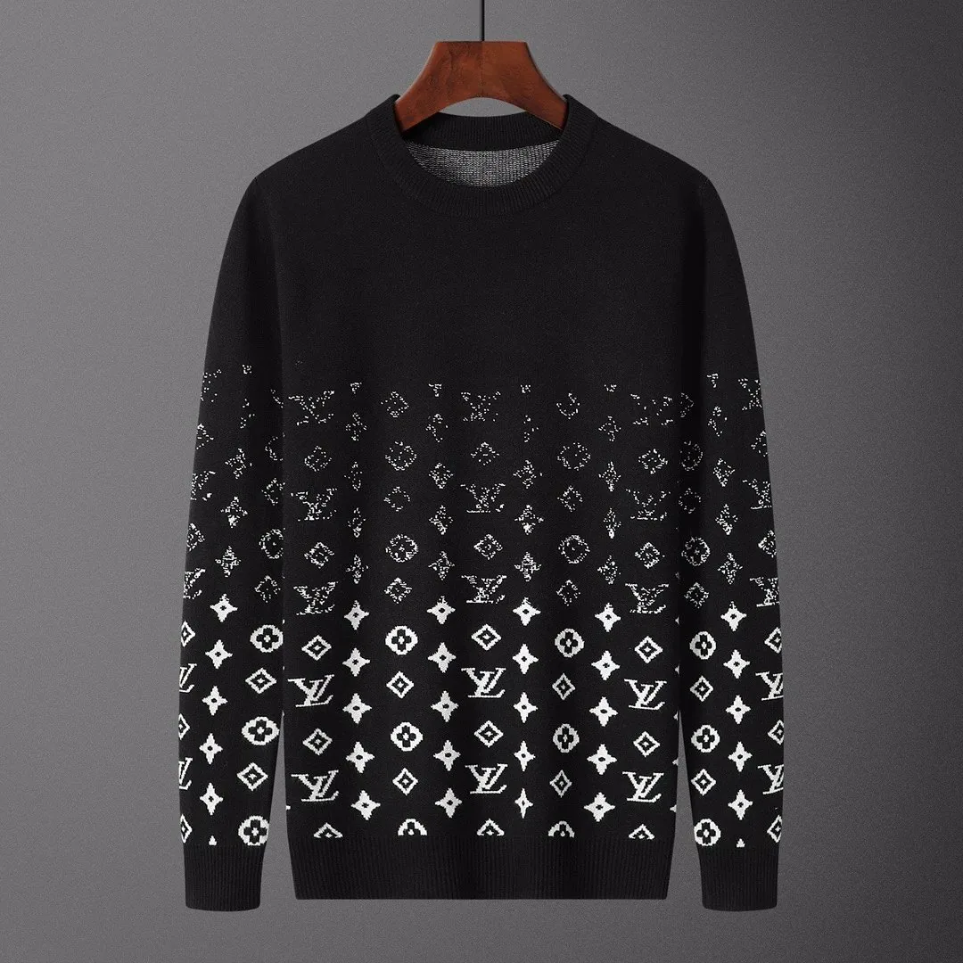 Letter Jacquard Crewneck Knit Sweater — Photo 12