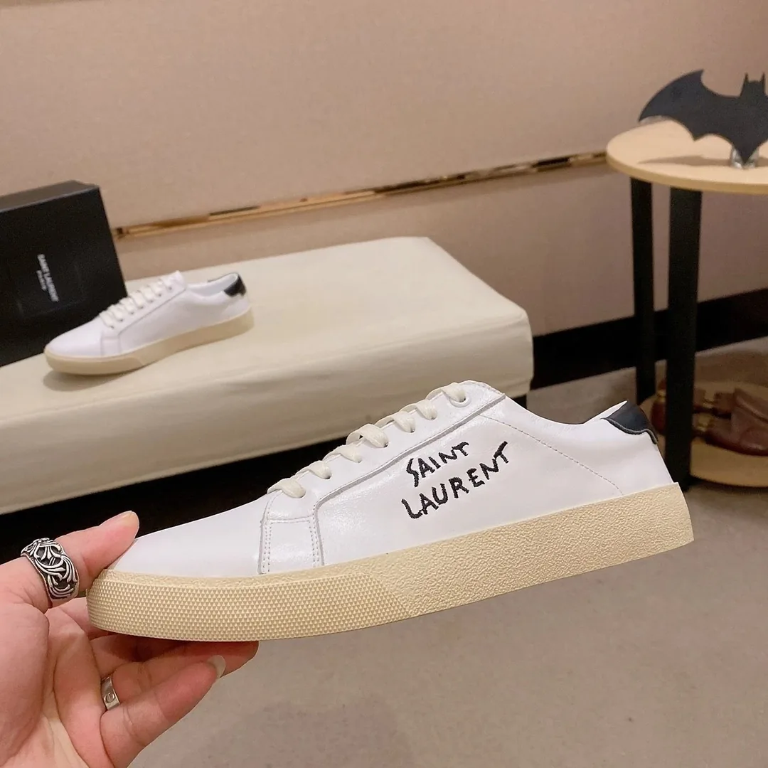 Saint Laurent White Logo Sneakers — Photo 6