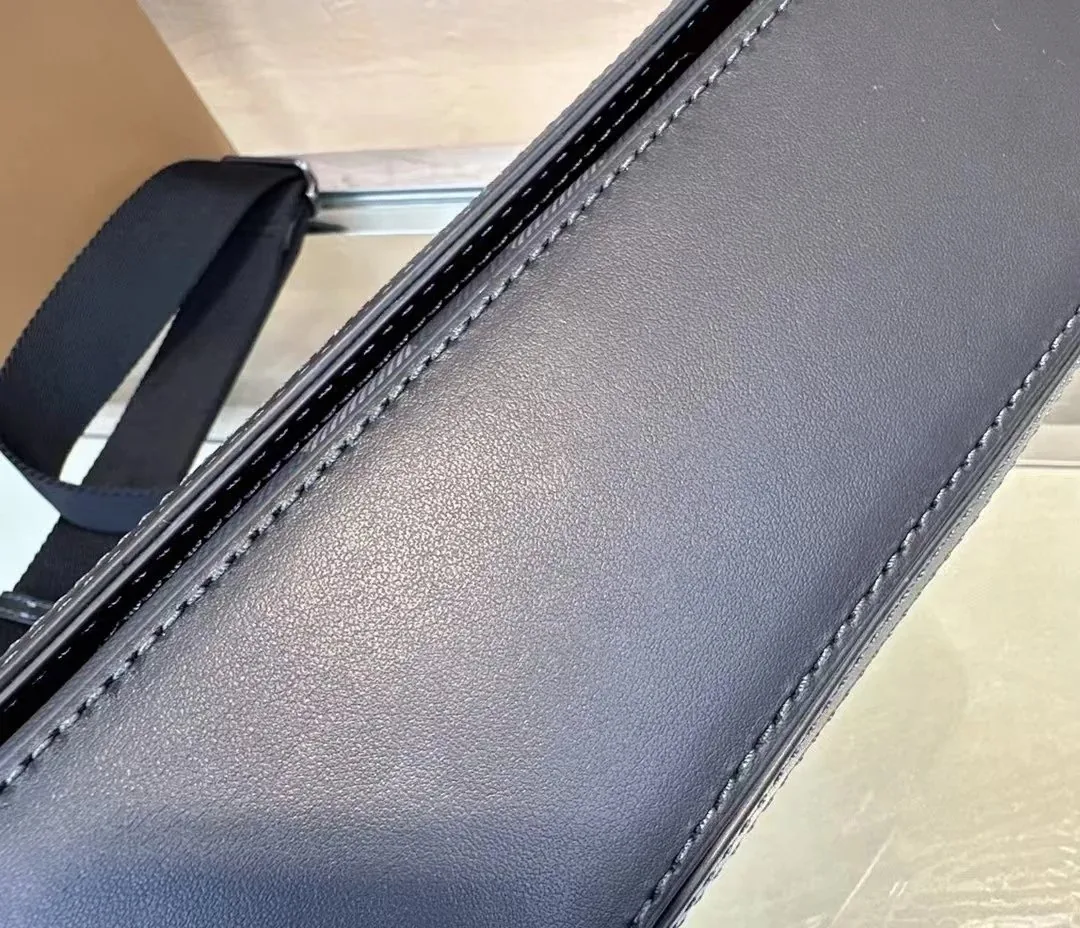Burberry Check Leather Messenger Bag — photo 8