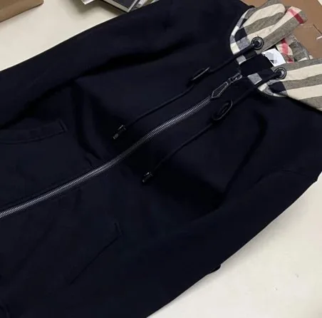 Black Plaid Zip Hoodie