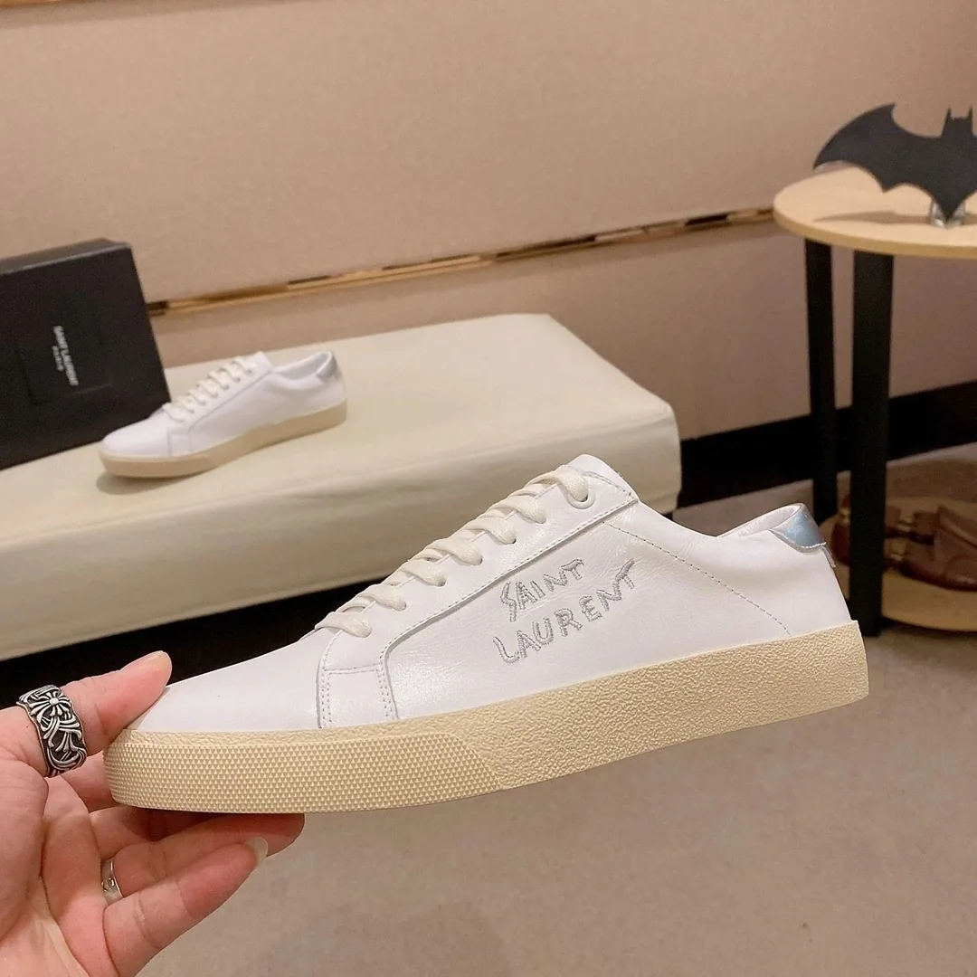 Saint Laurent White Logo Sneakers — Photo 7