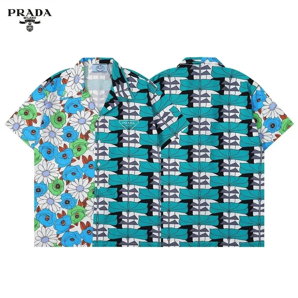 Prada Camo Triangle Logo Short Sleeve Shirt — Photo 5