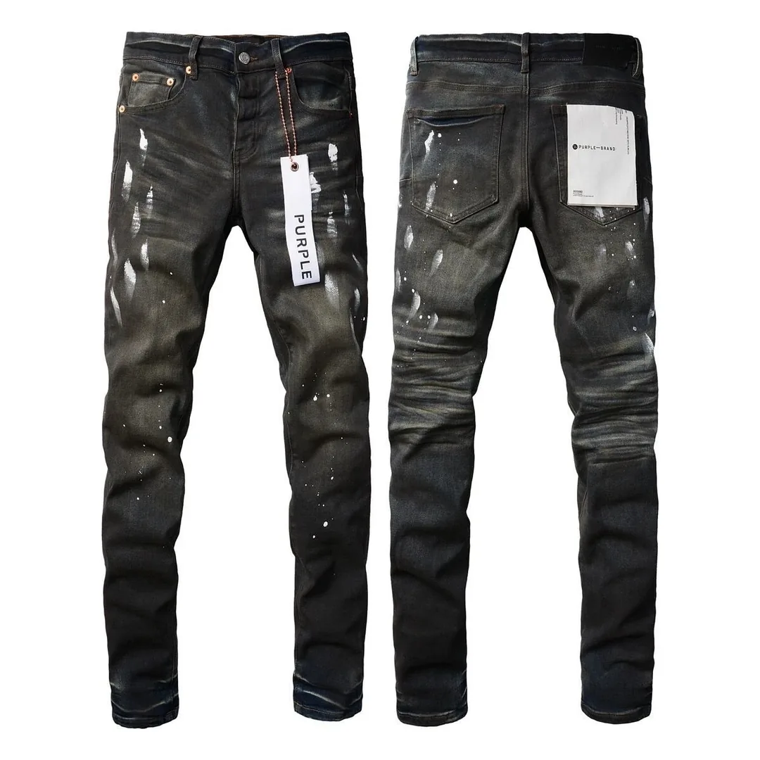 Purple Distressed Ripped Slim Jeans
