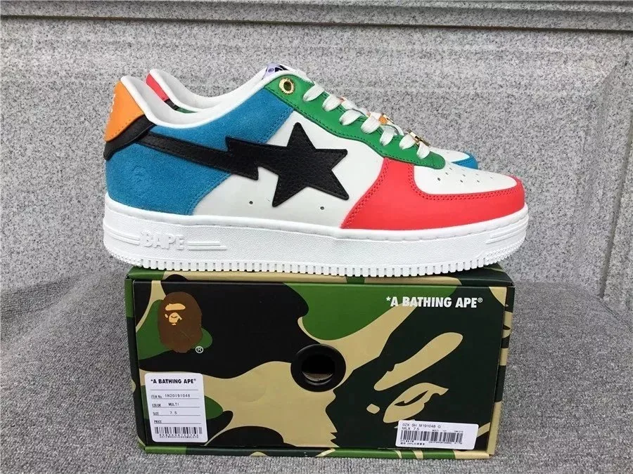 Bape Sta Multicolor Lace-Up Skate Shoes — QC