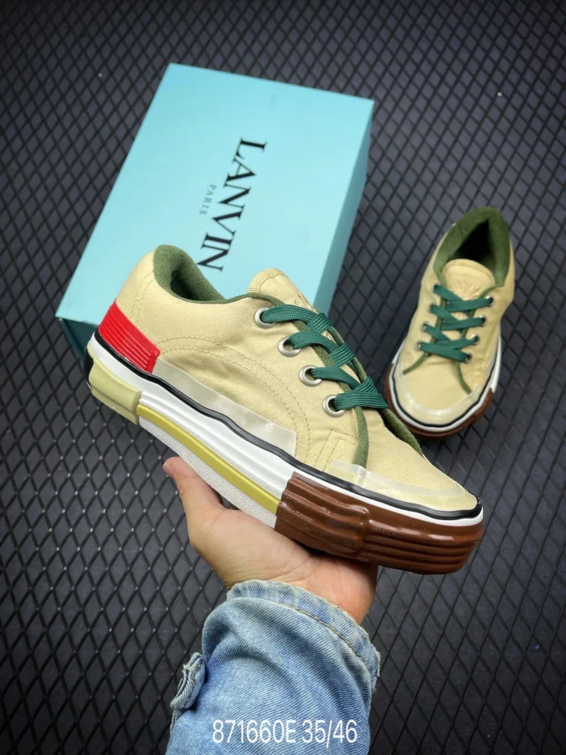 Lanvin Blue Suede Canvas Shoes — Photo 2