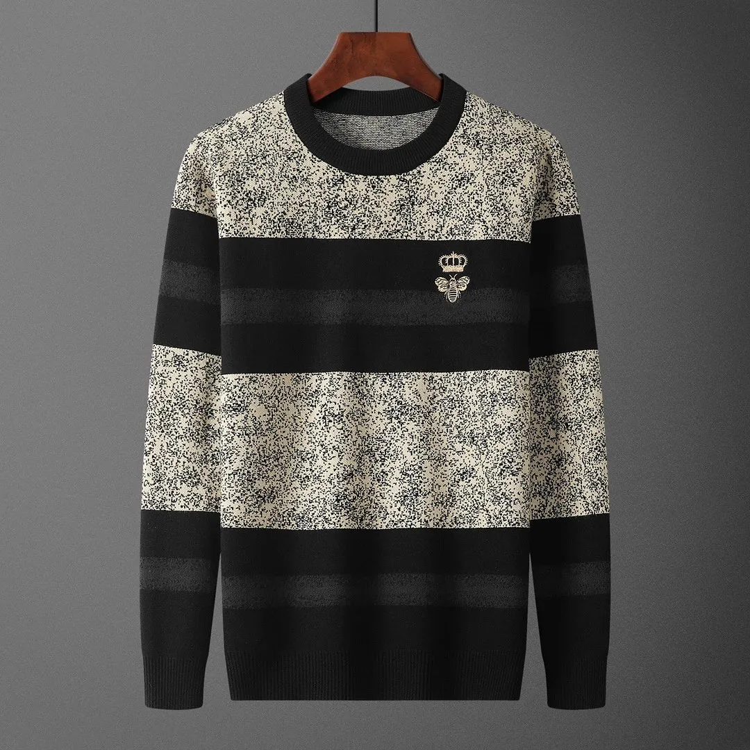 Letter Jacquard Crewneck Knit Sweater — Photo 14