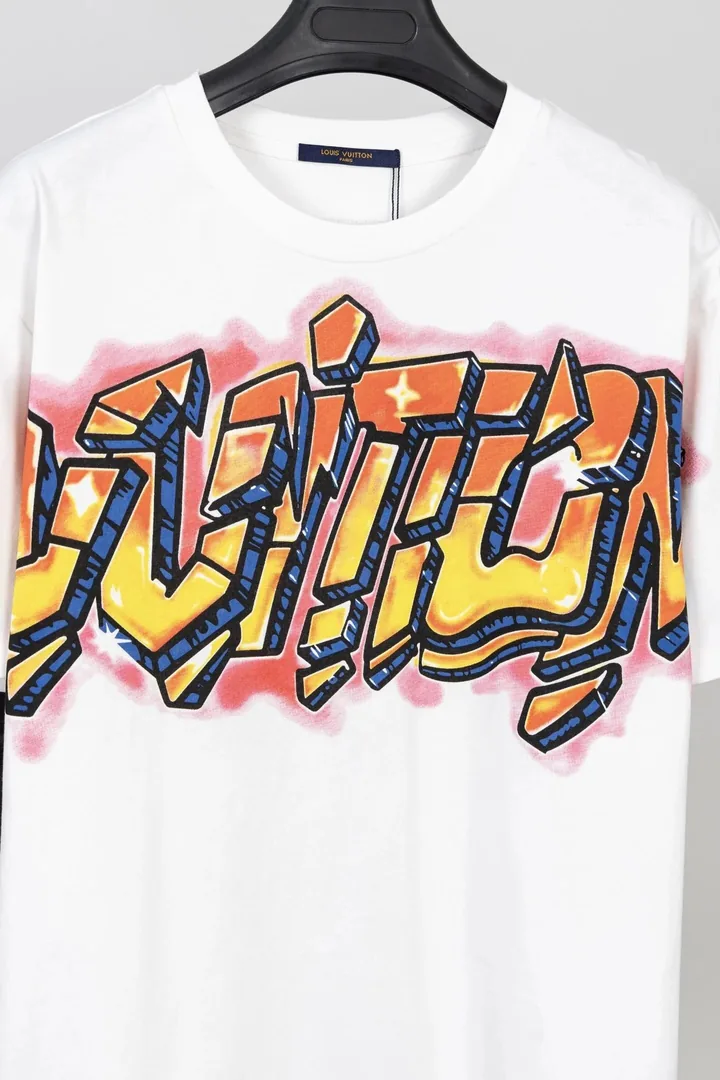 Flame Graffiti Letter Print T-Shirt — QC