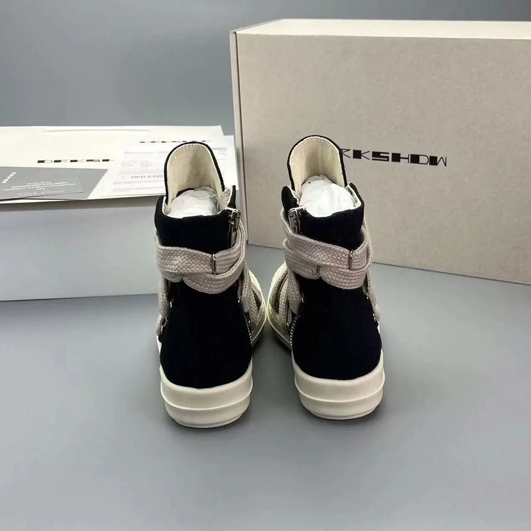 Rick Owens Ramones Black White Street Plain Sneakers — Photo 15