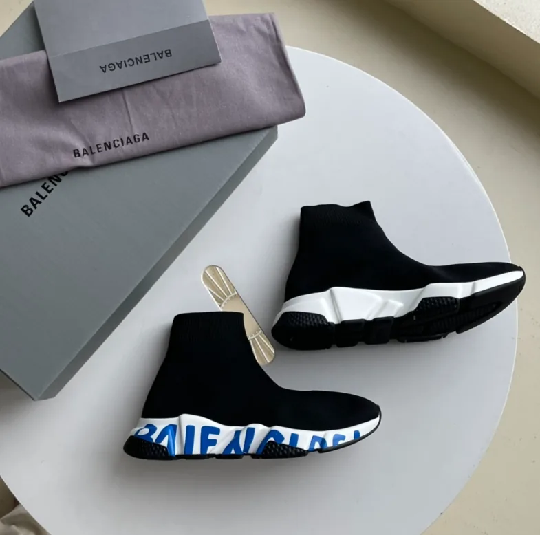 Balenciaga Speed Trainer Black White Sock Slip-Ons — photo 6