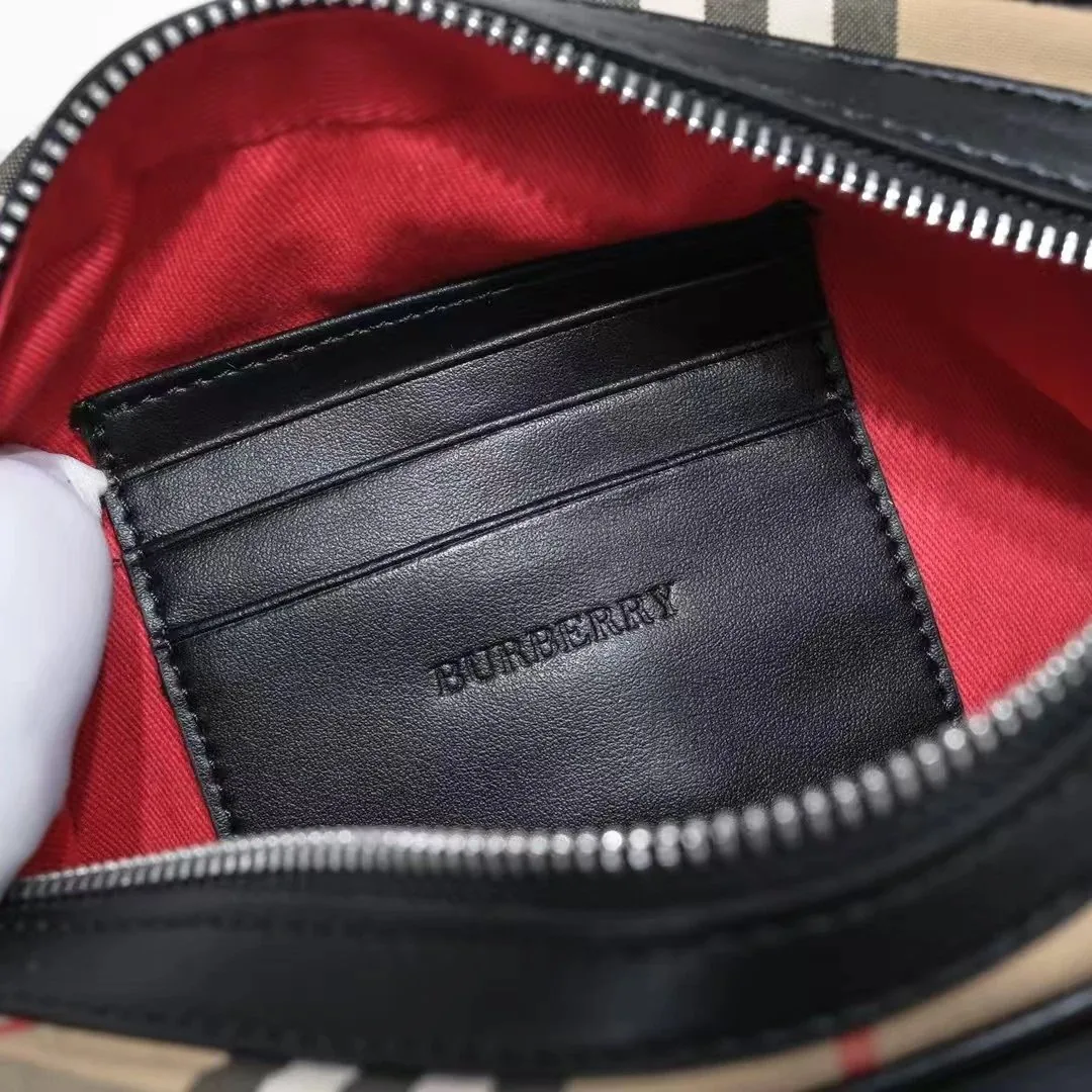 Burberry Check Leather Crossbody Bag — Photo 8