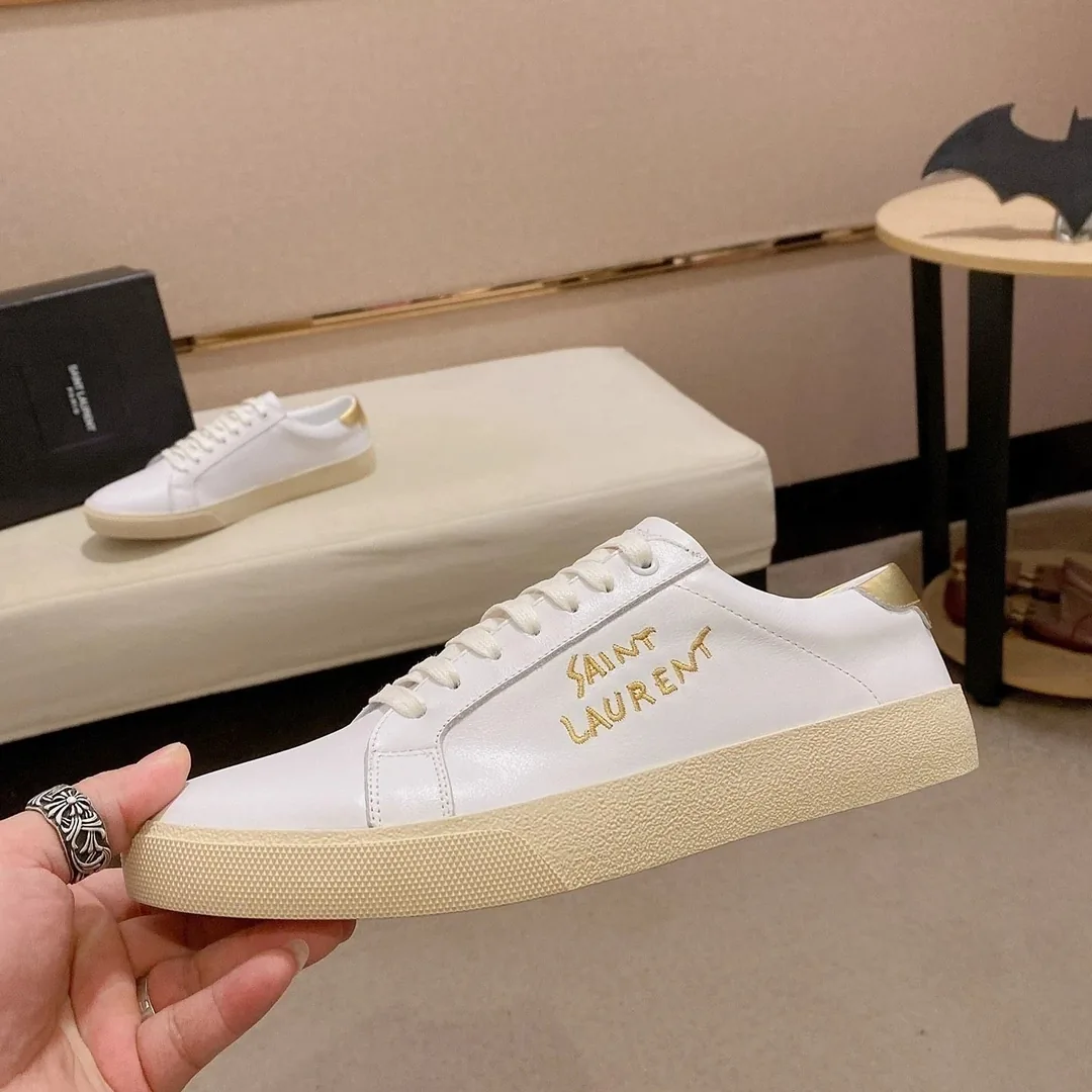 Saint Laurent White Logo Sneakers — Photo 4