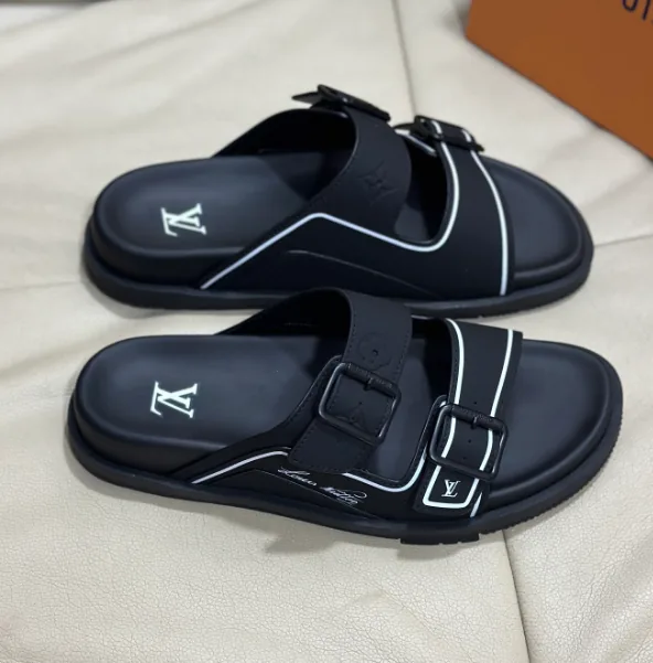 Louis Vuitton Monogram Two Strap Slides — QC